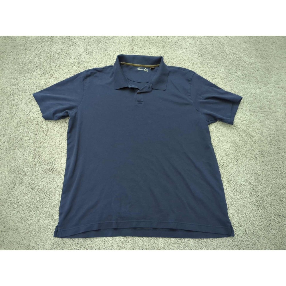 Tasso Elba‎ Polo Shirt Mens XL Blue Short Sleeve 100% Pima Cotton Golf Casual